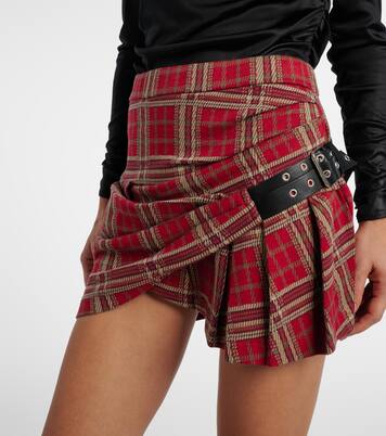 Gisen belted plaid cotton miniskirt | Isabel Marant