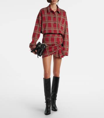 Gisen belted plaid cotton miniskirt | Isabel Marant