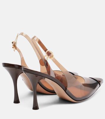 Diana 95 leather-trimmed slingback pumps | Gianvito Rossi