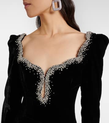 Minikleid Edie aus Samt mit Kristallen | Clio Peppiatt