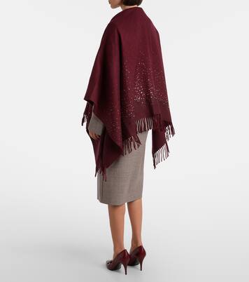 GG embellished wool shawl | Gucci