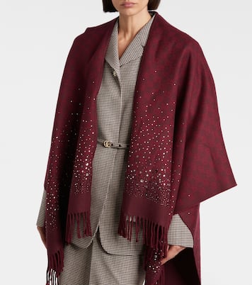 GG embellished wool shawl | Gucci