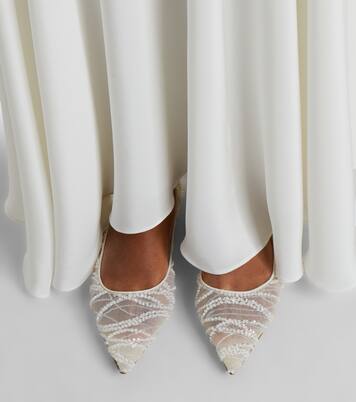 Love embellished mesh ballet flats | Jimmy Choo