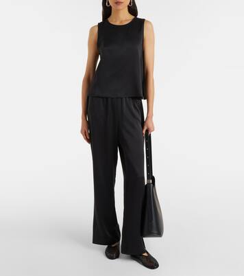 Loreto silk charmeuse wide-leg pants | Asceno