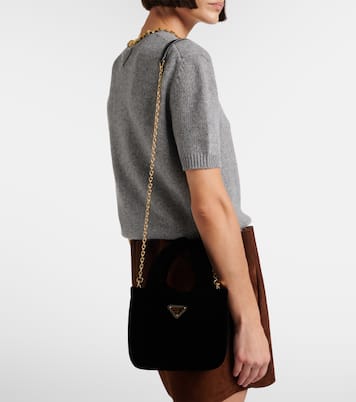 Mini velvet top-handle bag | Prada