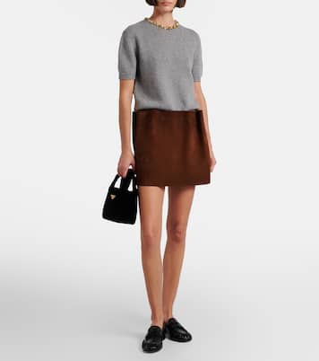 Mini velvet top-handle bag | Prada