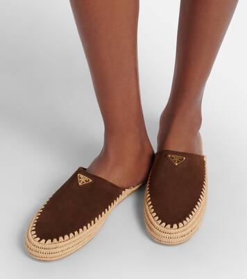 Mules en daim et jute | Prada