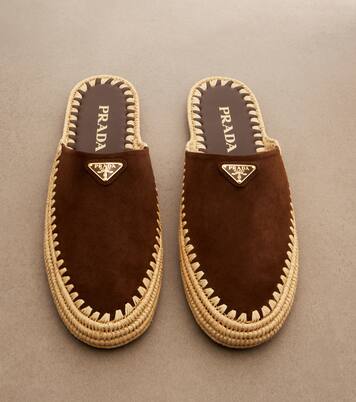 Mules en daim et jute | Prada