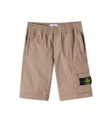 Compass cotton-blend cargo shorts | Stone Island Junior