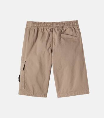 Compass cotton-blend cargo shorts | Stone Island Junior