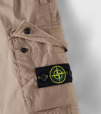 Compass cotton-blend cargo shorts | Stone Island Junior