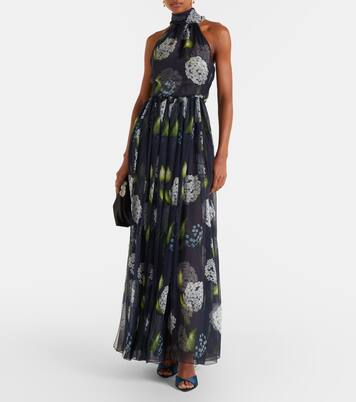 Porcelain Flower silk chiffon gown | Oscar de la Renta