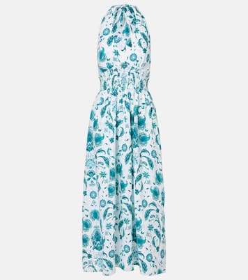 Kos paisley shirred linen maxi dress | Heidi Klein