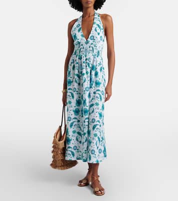 Kos paisley shirred linen maxi dress | Heidi Klein