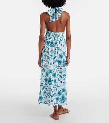 Kos paisley shirred linen maxi dress | Heidi Klein