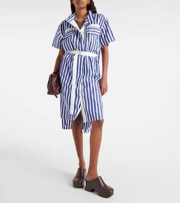 Striped cotton midi dress | Sacai