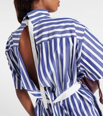 Striped cotton midi dress | Sacai