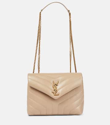 Loulou Small leather shoulder bag in beige Saint Laurent Mytheresa
