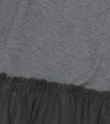Longsleeve aus Baumwolle mit Tüll | Brunello Cucinelli Kids