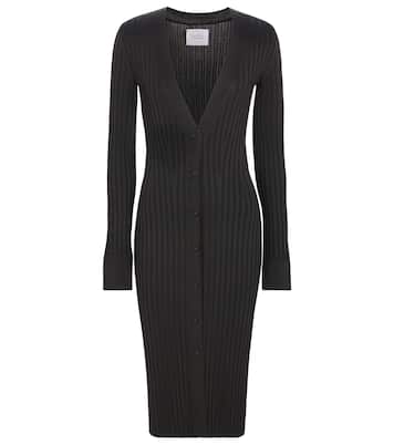 Ribbed button-down midi dress | Galvan