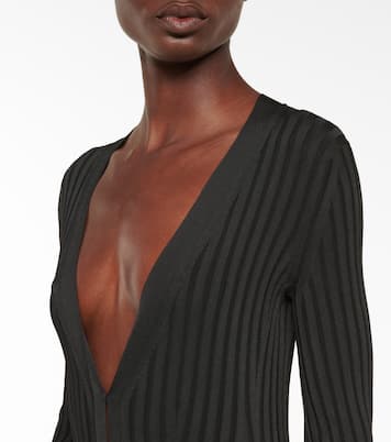 Ribbed button-down midi dress | Galvan