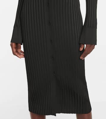 Ribbed button-down midi dress | Galvan