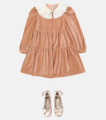 Abito in velour con pizzo | Il Gufo