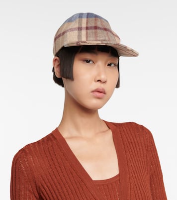 Cappello da baseball in cashmere a quadri | Gabriela Hearst
