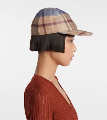 Cappello da baseball in cashmere a quadri | Gabriela Hearst