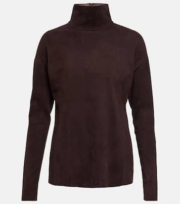 Malcolm turtleneck suede top | Stouls
