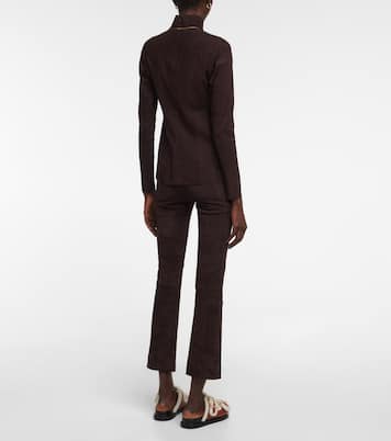Malcolm turtleneck suede top | Stouls