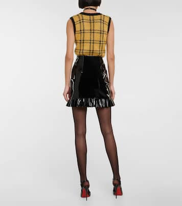 Mini-jupe en cuir synthétique | Alessandra Rich