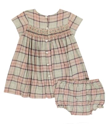 Baby Maruska checked dress and bloomers set | Bonpoint