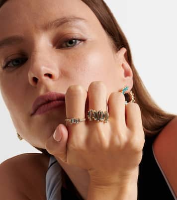 14kt gold ring with diamonds and topaz | Suzanne Kalan
