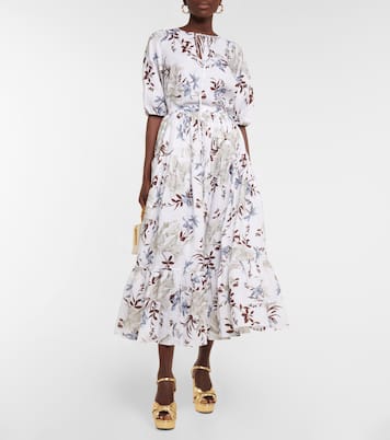 Blusa Eleni de lino estampada | Erdem