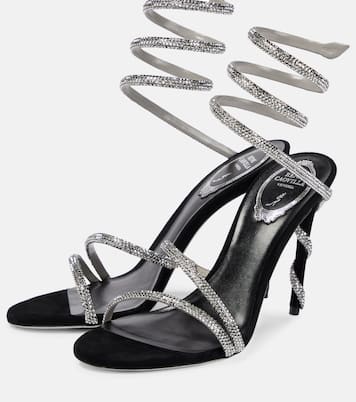 Verzierte Sandalen Cleo aus Samt | Rene Caovilla