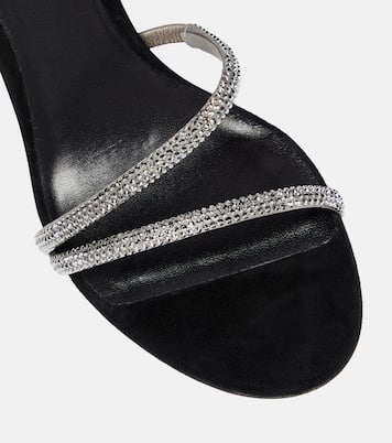 Verzierte Sandalen Cleo aus Samt | Rene Caovilla