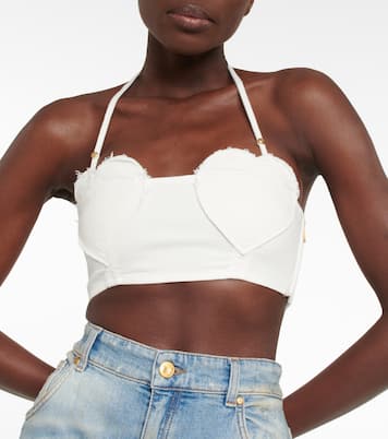 Embellished cotton crop top | Blumarine