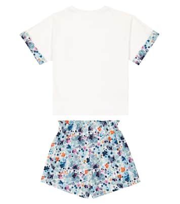 Floral cotton T-shirt and pants set | Il Gufo