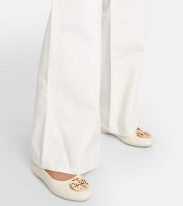 Claire Double T leather ballet flats | Tory Burch