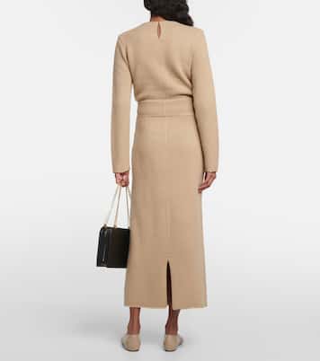 Gonna midi in misto cashmere e lana | Toteme