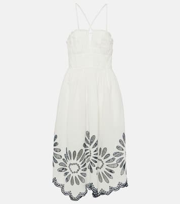 Abito midi Beatrice in lino e cotone | Ulla Johnson