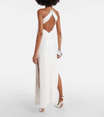 Bridal sequined halterneck gown | Galvan