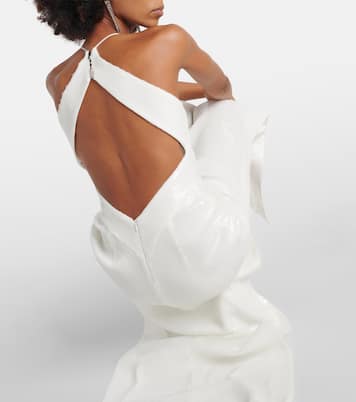 Bridal sequined halterneck gown | Galvan