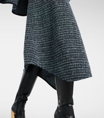 Falda midi asimétrica de tweed  | Bottega Veneta