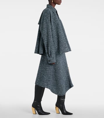 Falda midi asimétrica de tweed  | Bottega Veneta