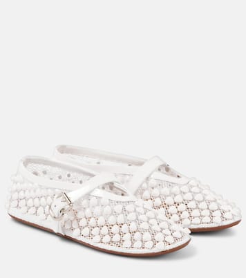 Ballerine in mesh con pelle e borchie | Alaïa