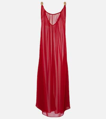 Holiday open-back chiffon maxi dress | Adriana Degreas