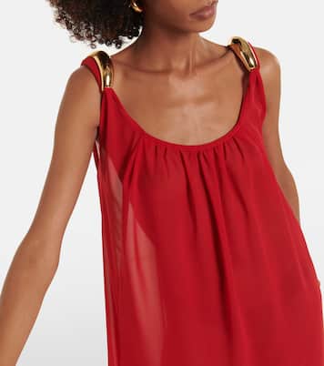Holiday open-back chiffon maxi dress | Adriana Degreas
