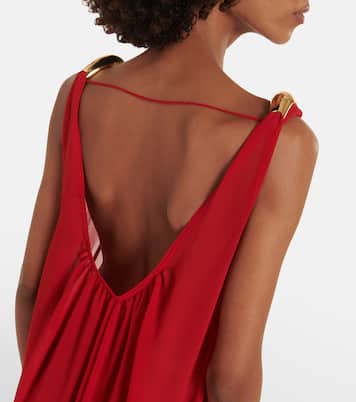 Holiday open-back chiffon maxi dress | Adriana Degreas